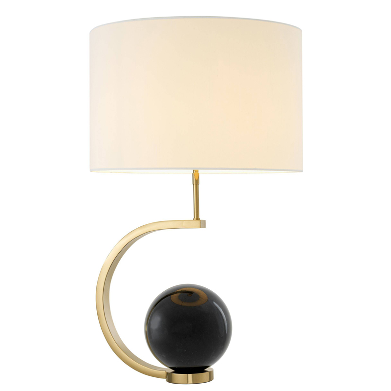 Настольная лампа Eichholtz Table Lamp Luigi Black marble Белый Глянцевое золото Черный Мрамор Nero в Сочи | Loft Concept 