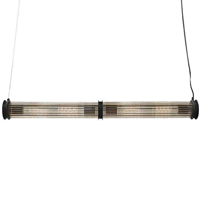 Подвесной светильник Glass TUBE Pendant Double Black Черный Прозрачный в Сочи | Loft Concept 