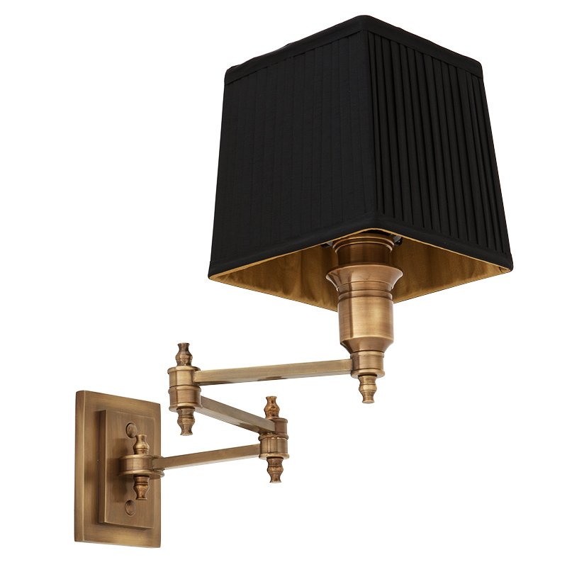 Бра Wall Lamp Lexington Swing Brass+Black Латунь Античная полированная Черный в Сочи | Loft Concept 