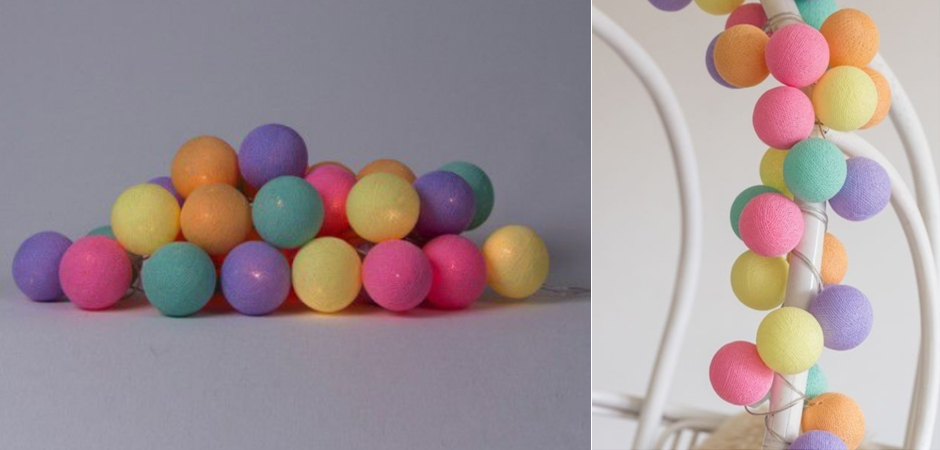 Гирлянда хлопковые фонарики Сotton Ball Ice Cream - Loft-Concept в Сочи