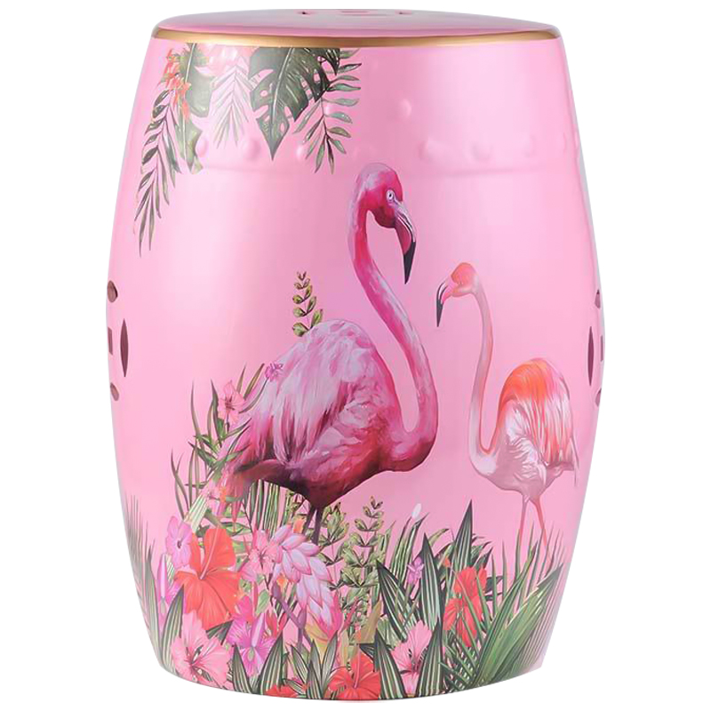 Керамический табурет Flamingo Tropical Animal Ceramic Stool Pink Розовый Зеленый в Сочи | Loft Concept 