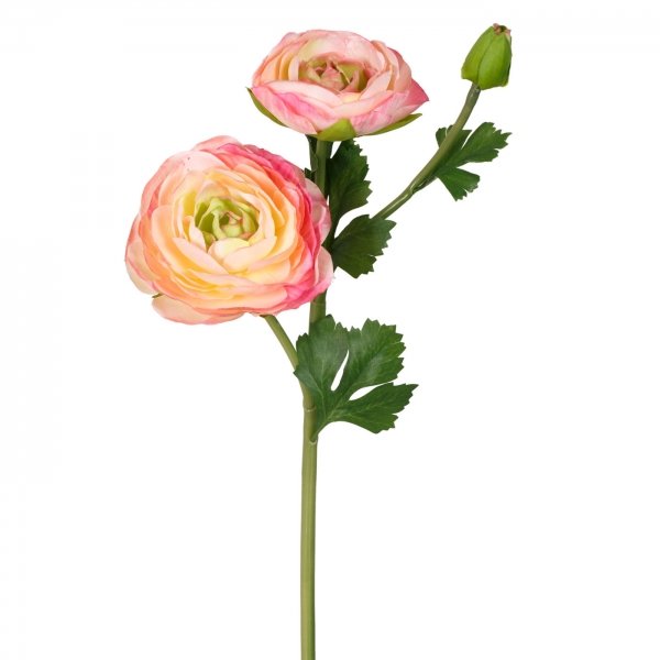 Декоративный искусственный цветок Pink Ranunculus Розовый Зеленый в Сочи | Loft Concept 