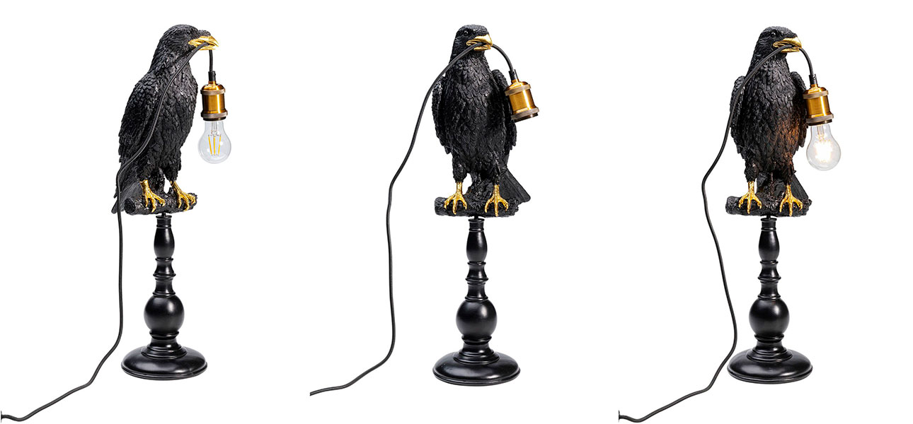 Настольная лампа Ворон Black Raven - фото
