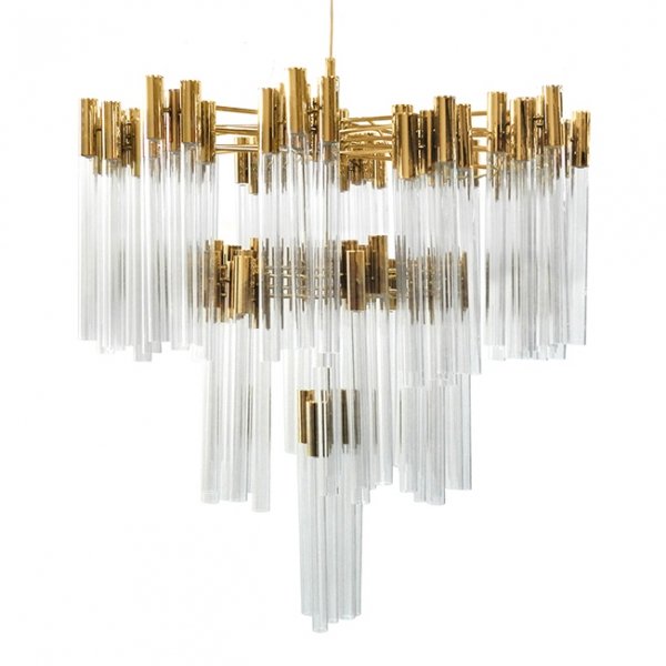 Люстра Contemporary chandelier crystal brass Глянцевое золото Прозрачное Стекло в Сочи | Loft Concept 