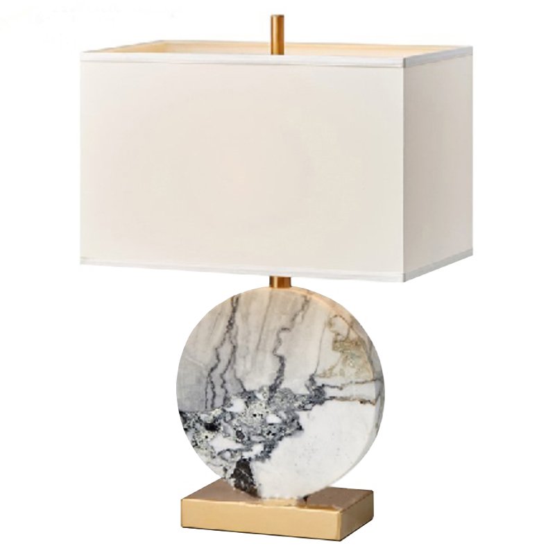 Настольная лампа Lua Grande Table Lamp gray marble Белый Серый Латунь в Сочи | Loft Concept 