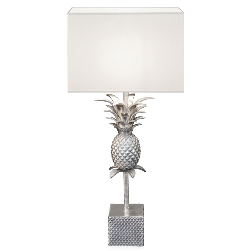 Настольная лампа LAMPTABLE PINEAPPLE STRAIGHT white Белый Серебряный в Сочи | Loft Concept 