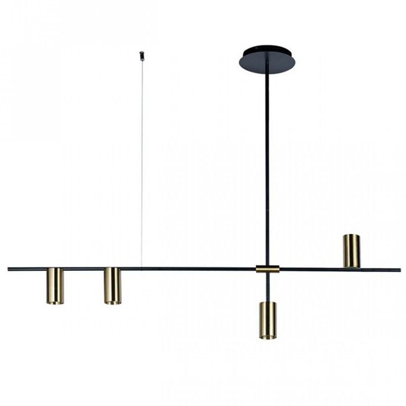 Подвесной светильник TRIBES LINEAR PENDANT 4 плафона Глянцевое золото Черный в Сочи | Loft Concept 