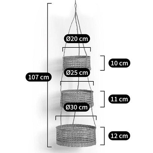 Подвесные плетеные корзины для цветов Musa Wicker Baskets в Сочи