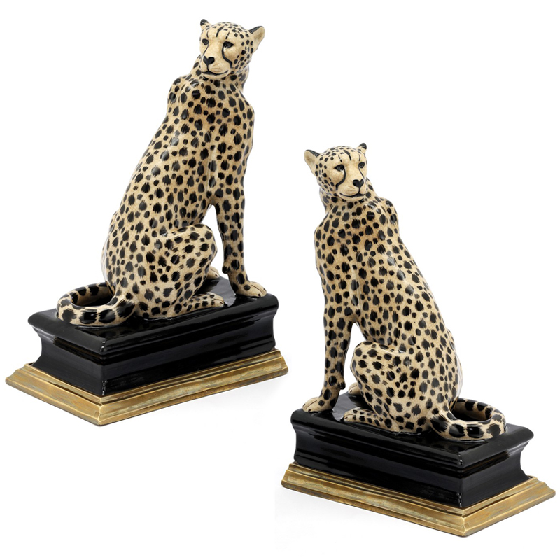 Держатель для книг BOOKEND CHEETAH Черный Золотой Бежевый в Сочи | Loft Concept 