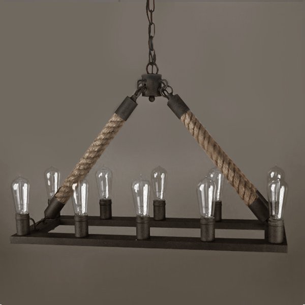 Люстра Square Mini 10 Loft Rope Light Коричневый в Сочи | Loft Concept 