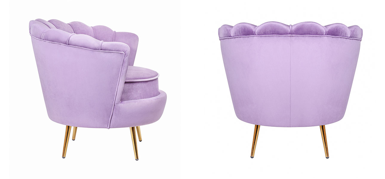 Кресло велюр фиолетовый Purple Flower - фото №1