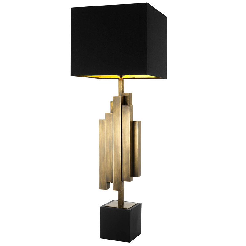 Настольная лампа Eichholtz Table Lamp Beau Rivage Черный Винтажная латунь в Сочи | Loft Concept 