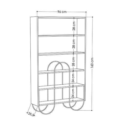 Стеллаж прямой белый с 5-ю открытыми полками NORFOLK BOOKCASE WHITE в Сочи