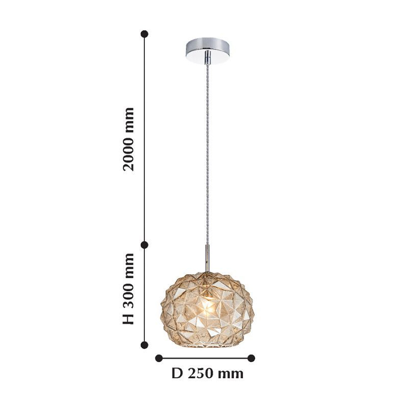 Подвесной светильник коньячного цвета Geometry Glass в Сочи