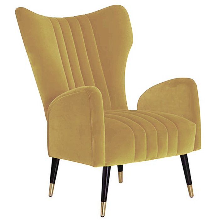 Кресло plant-collections Drummond Armchairs Gold Velvet Желтый в Сочи | Loft Concept 