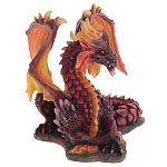 Декоративная статуэтка Дракон Красный Red Dragon with Orange Wings Statuette варинант исполнения - 4 | Loft Concept в Сочи