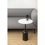 Кофейный столик с белой мраморной столешницей на черном основании Tall Coffee Black and White Table варинант исполнения - 2 | Loft Concept в Сочи