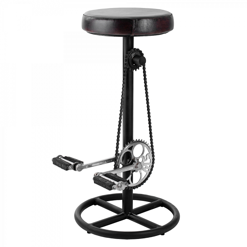 Барный стул Bike Chair Loft Черный Коричневый Барный стул Bike Chair Loft Черный Коричневый в Сочи | Loft Concept