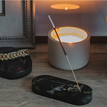 Подставка под благовония из эпоксидной смолы шампань Epoxy Resin Flowers Incense Oval Stand Champagne варинант исполнения - 3 | Loft Concept в Сочи