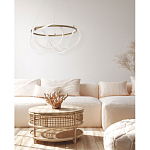 Люстра подвесная круглая золотого цвета с белыми изогнутыми световыми линиями Luke Lampco Tracer Lamp варинант исполнения - 13 | Loft Concept в Сочи