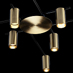 Потолочный светильник с 8-ю цилиндрическими плафонами цвета латунь TRIBES CHANDELIER варинант исполнения - 4 | Loft Concept в Сочи