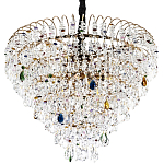 Люстра с прозрачными и цветными подвесками из хрусталя Colorful Crystals Chandelier 12 варинант исполнения - 1 | Loft Concept в Сочи