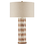 Настольная лампа с узором вдоль колоннообразного основания Brick Surface варинант исполнения - 3 | Loft Concept в Сочи