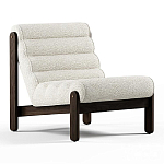 Кресло с деревянным каркасом и обивкой из белой ткани букле Medieval Furniture варинант исполнения - 2 | Loft Concept в Сочи