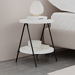 Стол приставной с 2-мя круглыми белыми столешницами ESSEL SIDE TABLE WHITE варинант исполнения - 7 | Loft Concept в Сочи