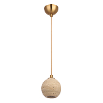 Подвесной светильник с шарообразным плафоном из травертина Shaw Marble Lighting варинант исполнения - 1 | Loft Concept в Сочи