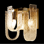 Бра с металлическим основанием золотого цвета и хрустальными подвесками Textured Glass варинант исполнения - 5 | Loft Concept в Сочи