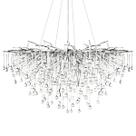 Люстра подвесная с прозрачными стеклянными подвесками в форме капель Диаметр 100 см Droplet Chandelier варинант исполнения - 16 | Loft Concept в Сочи