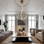 Люстра подвесная из металла с хрустальными прозрачными подвесками Quasar 81 варинант исполнения - 6 | Loft Concept в Сочи