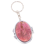 Зеркало брелок складное двухстороннее из натурального камня Родонит Stone Mirrors варинант исполнения - 1 | Loft Concept в Сочи