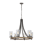 Люстра с цилиндрическим плафонами из толстого волнистого стекла в индустриальном стиле Feiss варинант исполнения - 8 | Loft Concept в Сочи