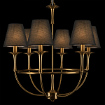 Люстра на металлическом основании бронзового цвета с 6-ю черными конусовидными абажурами Dignity варинант исполнения - 7 | Loft Concept в Сочи