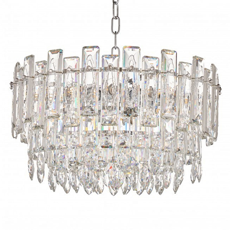 Круглая люстра с хрустальными подвесками на серебряном каркасе Gorgeous Crystal Light Хром Прозрачный Круглая люстра с хрустальными подвесками на серебряном каркасе Gorgeous Crystal Light Хром Прозрачный в Сочи | Loft Concept