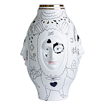 Ваза с декоративными лицами и графическими элементами в виде сердец и символов Faces of Imagination варинант исполнения - 1 | Loft Concept в Сочи