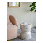 Приставной столик с мозаичным рисунком из раковин устриц Bone Inlay варинант исполнения - 6 | Loft Concept в Сочи