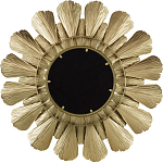 Зеркало круглое настенное в металлической раме Sunny Golden Petals варинант исполнения - 4 | Loft Concept в Сочи