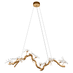 Люстра подвесная линейная с прозрачными стеклянными птичками на ветвях Serip Voa варинант исполнения - 2 | Loft Concept в Сочи