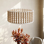 Люстра в форме цилиндра с вставками из деревянных бусин Wooden Beads варинант исполнения - 6 | Loft Concept в Сочи