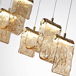 Подвесной светильник линейный с плафонами волнистой формы из фактурного стекла Big Wave варинант исполнения - 10 | Loft Concept в Сочи