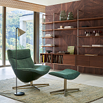 Кресло вращающееся с подставкой для ног зеленое Verdante варинант исполнения - 5 | Loft Concept в Сочи