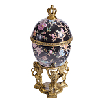 Шкатулка в форме яйца на величественных львах из фарфора с бронзовыми элементами Eden Garden варинант исполнения - 3 | Loft Concept в Сочи