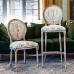 Барный стул из массива бука светло-зеленый с растительным орнаментом Raffael Angel Green Bar stool варинант исполнения - 6 | Loft Concept в Сочи