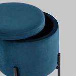 Синий пуф на черных ножках SANJAY варинант исполнения - 3 | Loft Concept в Сочи