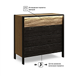 Комод 4 ящика с подсветкой на рельефном фасаде Warm Industrial варинант исполнения - 8 | Loft Concept в Сочи