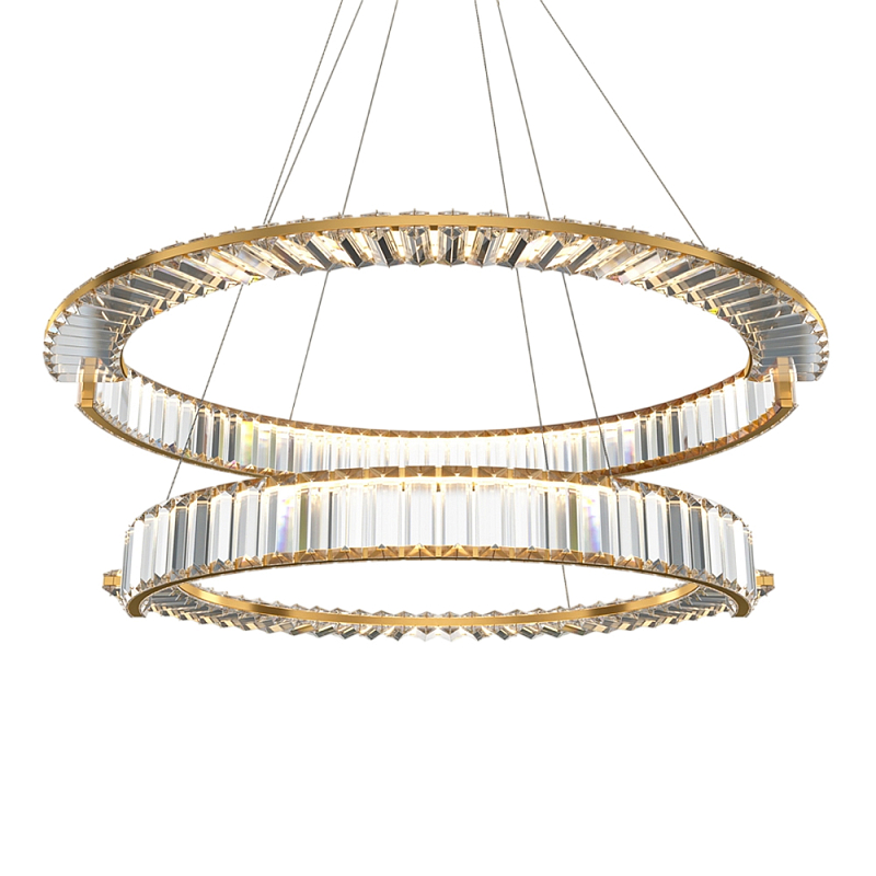 Люстра подвесная Krone 3000К 90Вт Латунь Прозрачный в Сочи | Loft Concept 