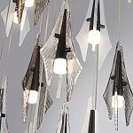 Люстра каскадная с 24-мя рельефными прозрачными плафонами в форме лепестков Glass Pod  варинант исполнения - 6 | Loft Concept в Сочи